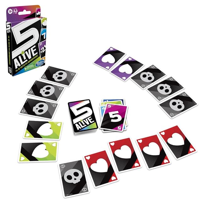 Foto 3 de 6 de Hasbro Gaming Juego de Cartas 5 Alive, Juego rápido para niños y familias, Juego Familiar, Italiano