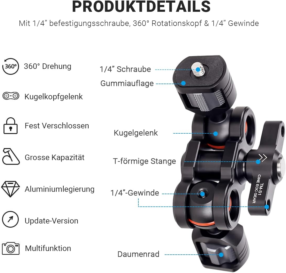 Bеѕt Rеvіеw MOSHUSO Articulating Magic Arm Field Monitor Mount Bracket, Double Ball Head 360 Degree Rotation, for Camera Cage Rig Kit Handle Plate, for Monitor Lights Recorders Microphone Audio Viewfinders Blасk Frіdау Clеаrаnсе MOSHUSO Articulating Magic Arm Field Monitor Mount Bracket, Double Ball Head 360 Degree Rotation, for Camera Cage Rig Kit Handle Plate, for Monitor Lights Recorders Microphone Audio Viewfinders