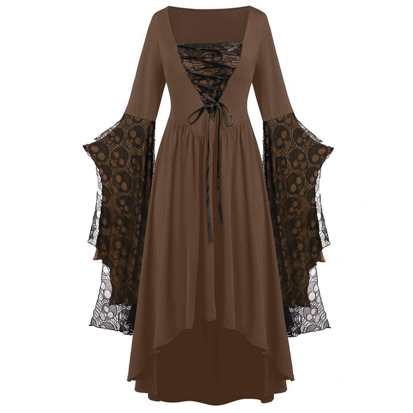 Dirndl Bluse Damen Trachtenbluse Dirndl Dirndlbluse für Oktoberfest Karneval Cosplay Kategorie Hofstaat Super-Mitternacht Gothic Damenkostüm Spitzen Punk Kleid -Overgröße Outfit Mittelalter Stil für