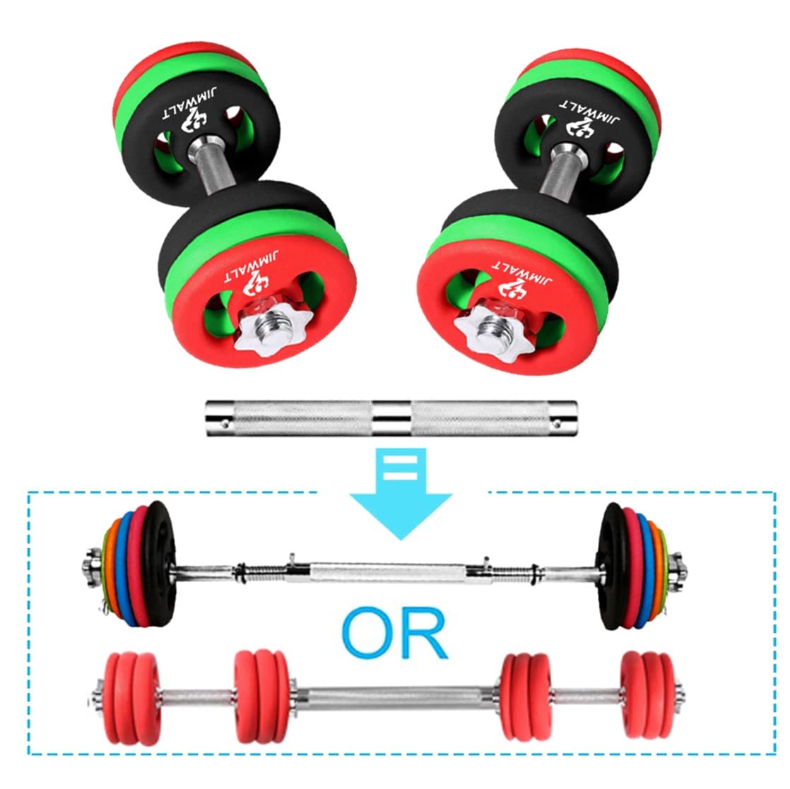 The Indian Made Jimwalt Premium Neoprene Coated Adjustable Dumbbell with 2 in 1 Connector (Proudly Made in India) (20KG) (B08SBLTD5K) Amazon Price History, Amazon Price Tracker