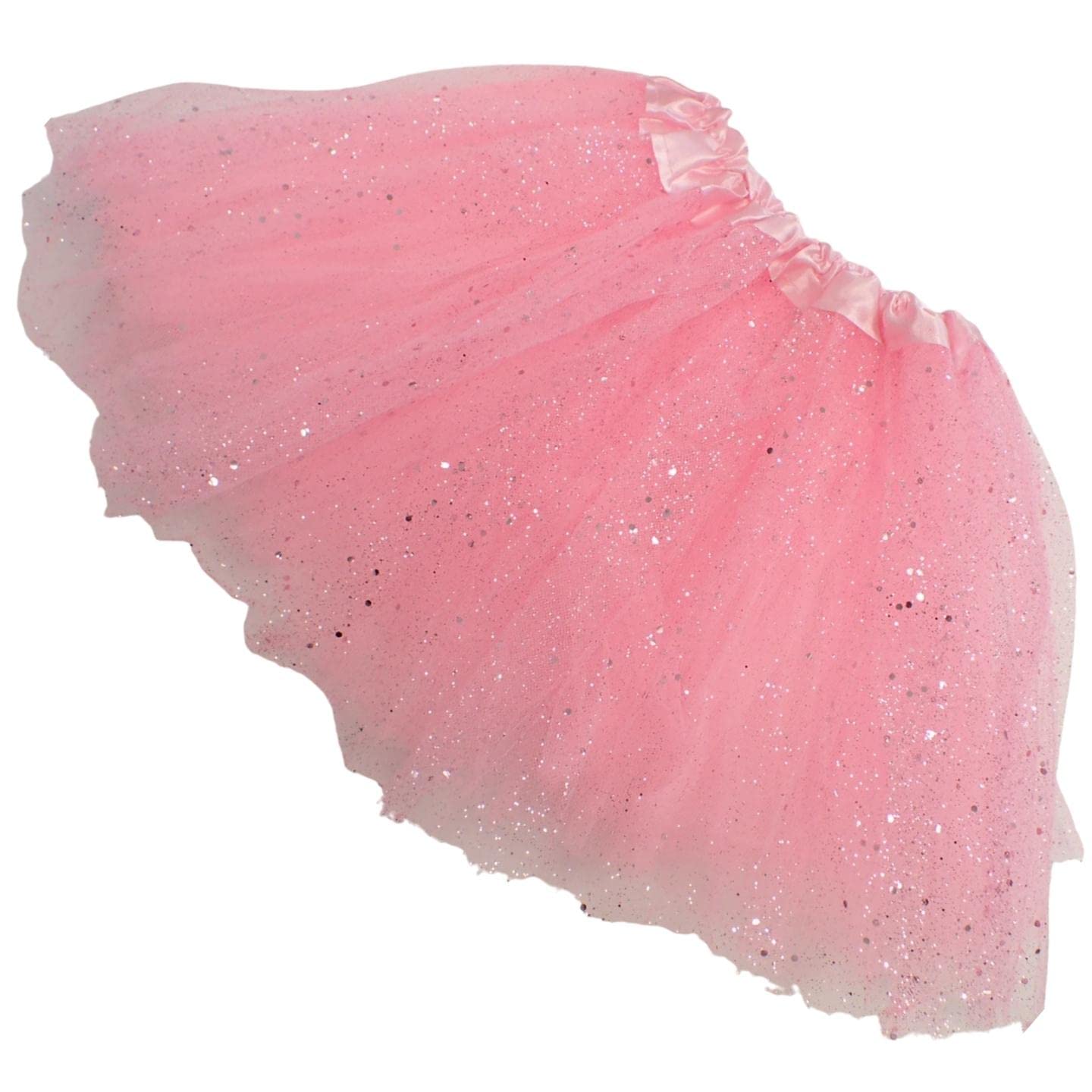 Topkids Accessories Pretty Pink TuTu's for Girls, Kids Tutu Skirt, Ballet or Princess Costume Tutu, Girls Tulle Skirt, Costumes Skirts & Tutus, Sparkles Underskirt (Sparkly Pink)