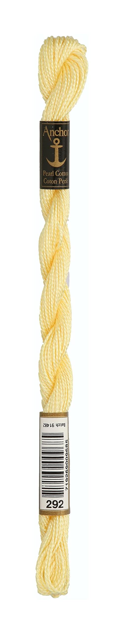 Anchor Pearl Thread, Embroidery Thread, Cotton, 00292 Pastellgelb, pastellgelb