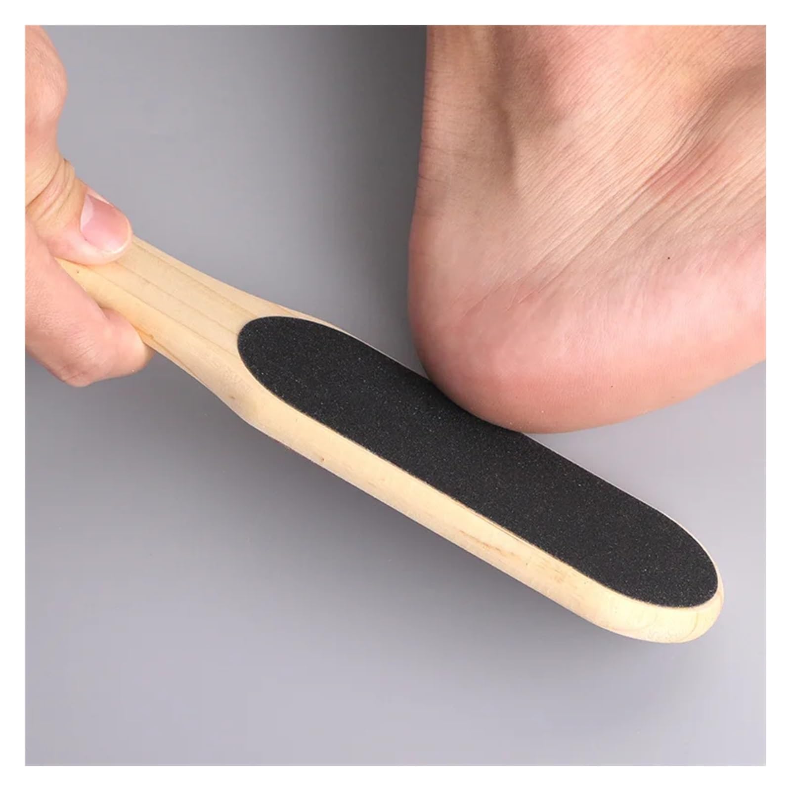 1pc Bimsstein Holz Griff Doppelseitige Fuß Bord Datei Abgestorbene Haut Schwielen Grinder Pediküre Werkzeug Reiben(Small)
