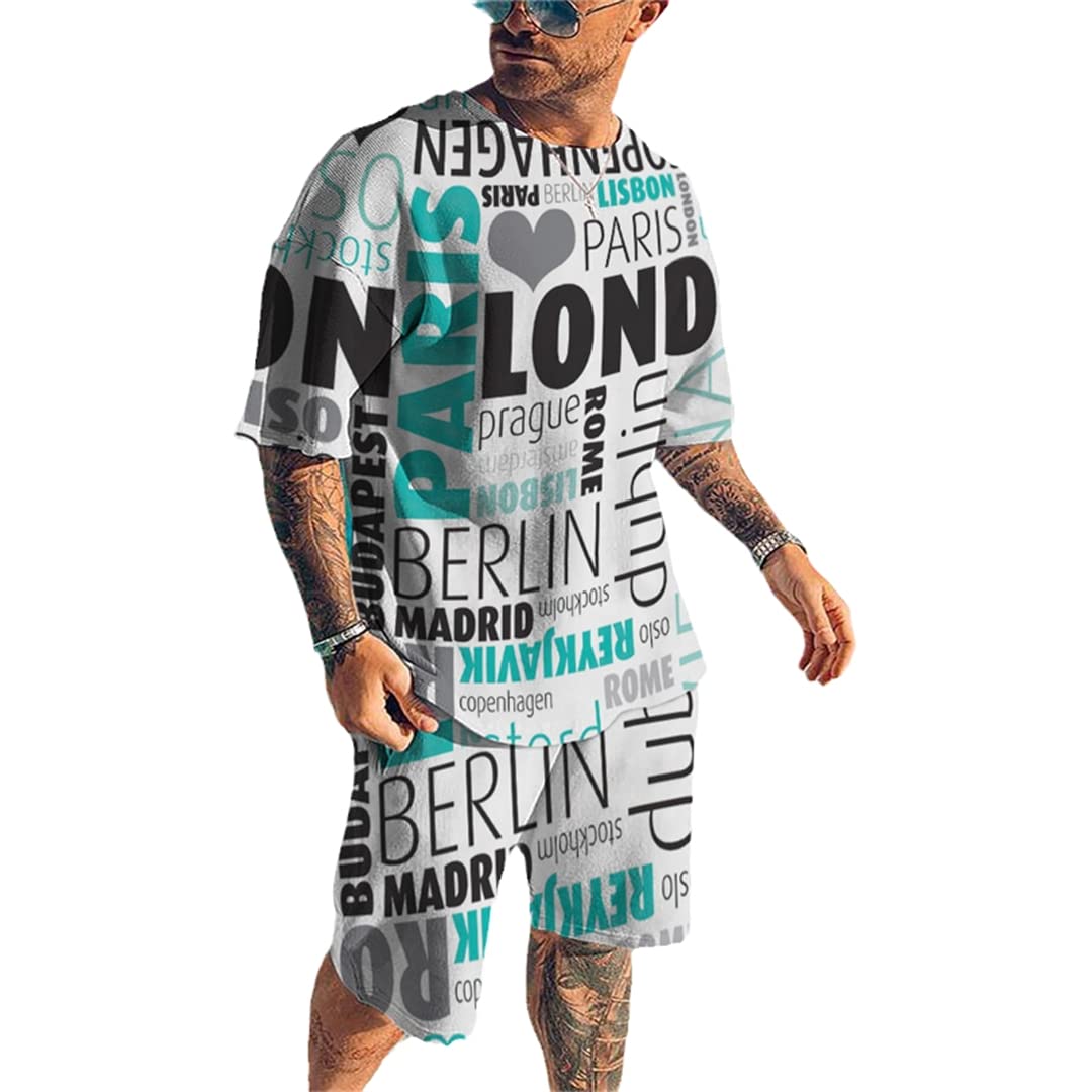 Ensemble t-shirt et short de sport décontracté avec coupe ample et manches courtes - 8