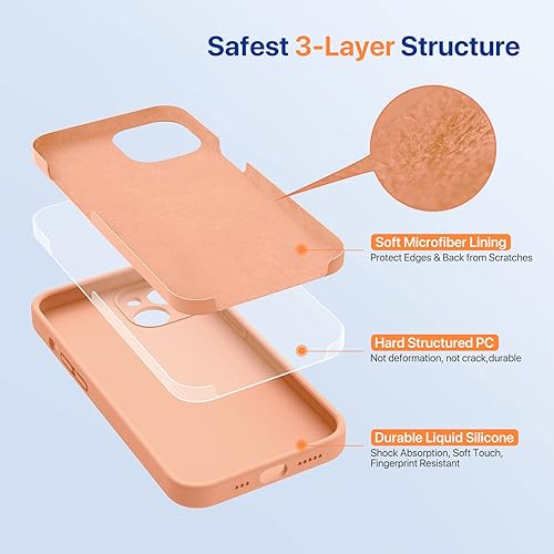 Miniatura 1755 de Miracase - Funda diseñada para iPhone 11 con protector de pantalla, funda de goma de silicona líquida, protección total contra caídas y a prueba