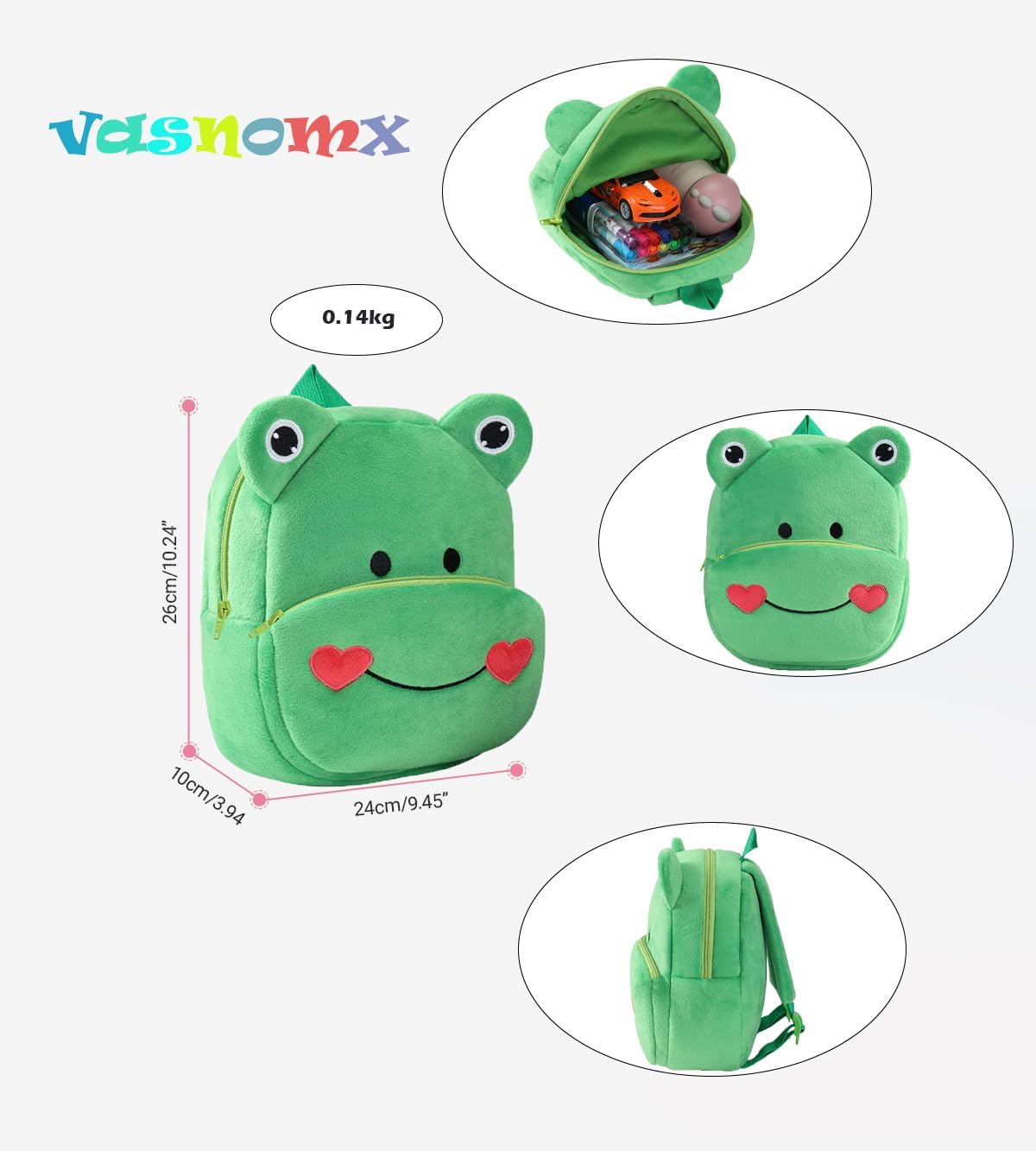 Cute Toddler Backpack,Kids Mini Travel Bag Plush Animal Cartoon Toddler Bag Daypack Backpack for Boys Girls 2-4 Years - Image 4