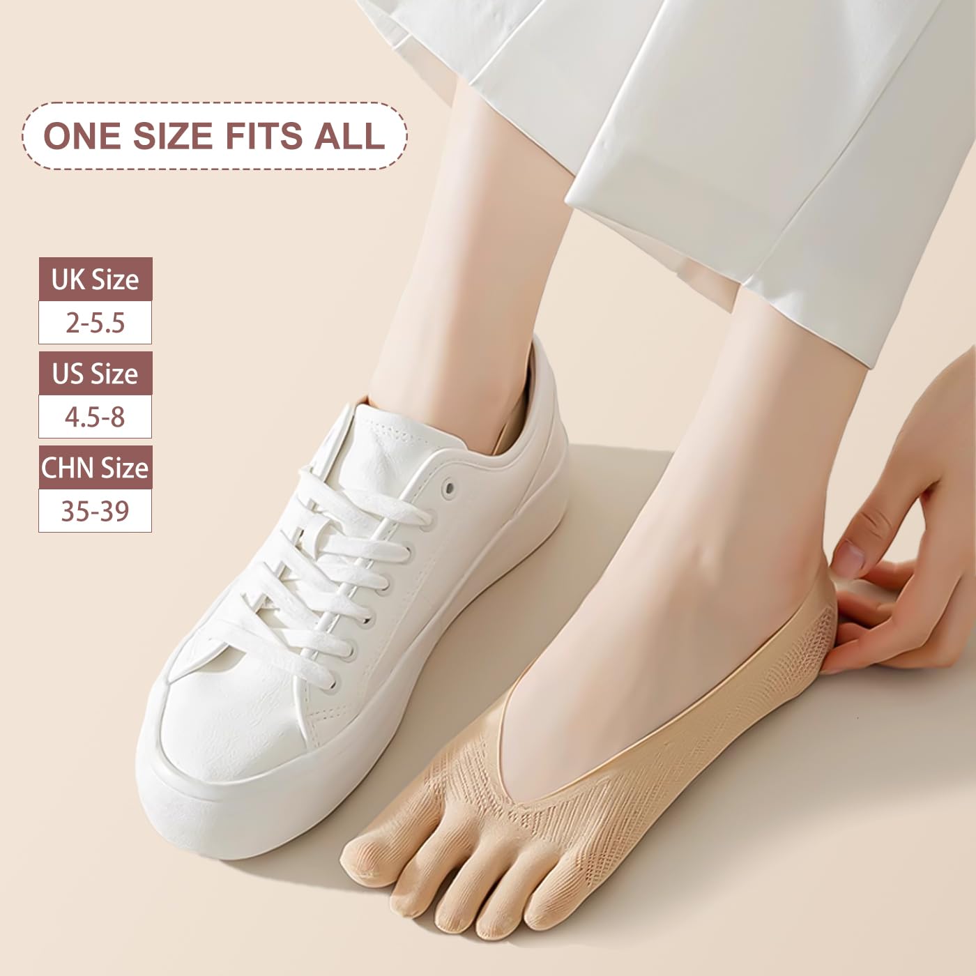 MoHern 6 Paar Zehensocken für Ballenzehen, Damen Fünf Finger Low Cut Sockalign USA Zehensocken, rutschfest und atmungsaktiv Ballenzeh-Korrektor