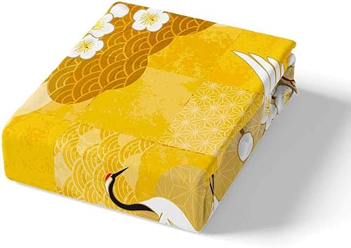 Miniatura 2 de Feelyou Juego de ropa de cama japonesa Ukiyoe Them para niñas y niños con estampado floral, funda de edredón con patrón Hokusai, funda de edredón de