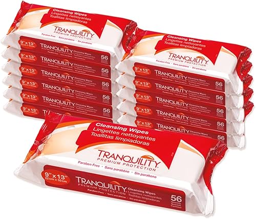 Miniatura 5 de Tranquility Toallitas limpiadoras, toallas húmedas desechables de tamaño adulto, enriquecidas con aloe vera, manzanilla y vitamina E,