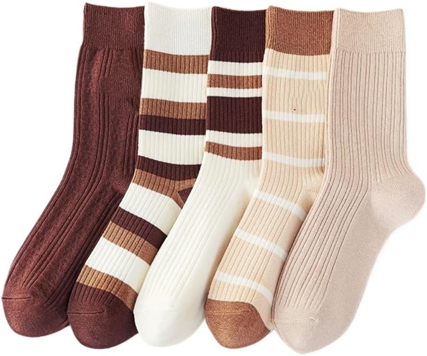 JSEIAJB Pile up Socks Cotton Socks Women S Embroidered Middle Tube Needle Color Matching Socks