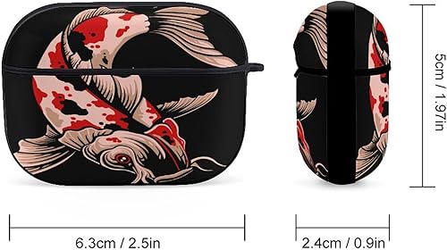 Miniatura 2 de Koi-Fish-Color Print - Funda para Airpods Pro (21 generación) con llavero, funda protectora completa a prueba de golpes, funda rígida de