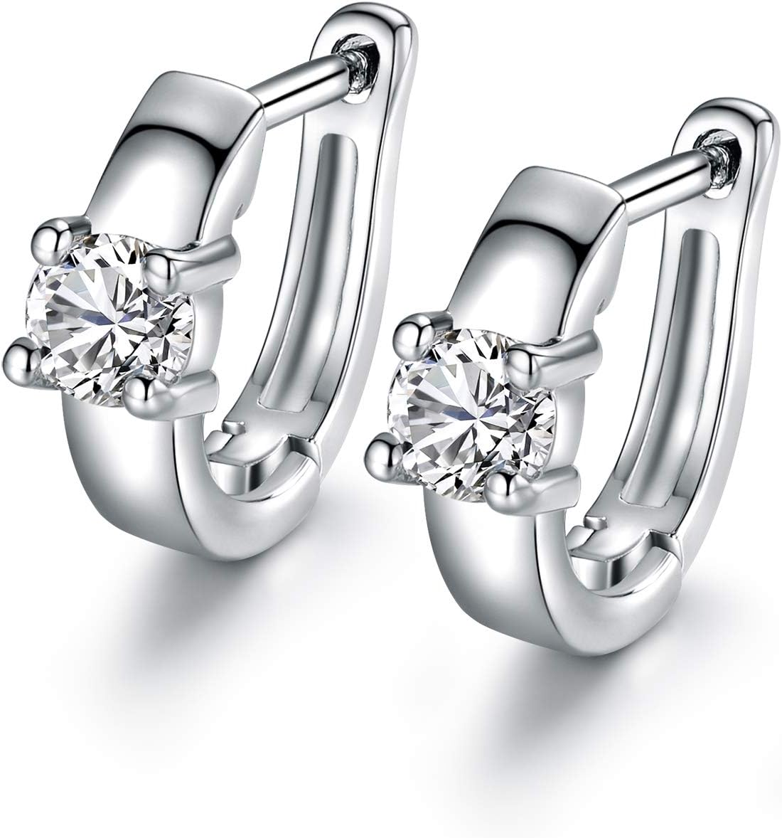 Barzel 18K Gold Plated Cubic Zirconia Huggie Cuff Earrings For Women - Image 2