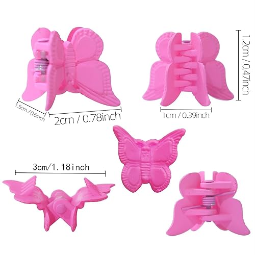 Miniatura 3 de Tiweio 100 pinzas para el cabello, mini pinzas de mariposa para niñas y mujeres, 18 colores mate surtidos, clip de mandíbula antideslizante,
