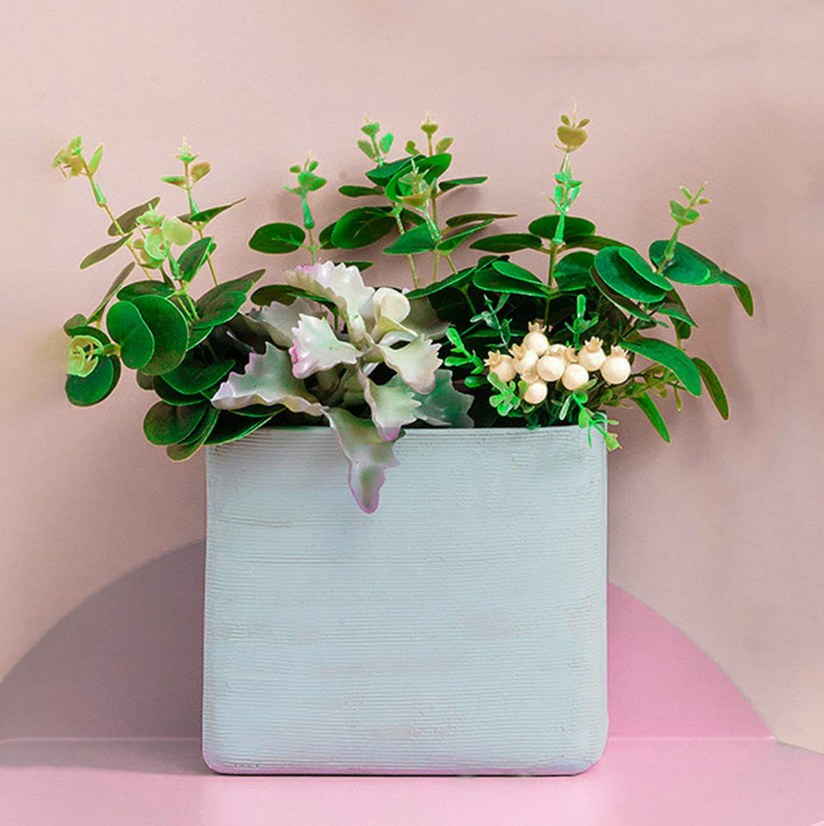 Ecosides Large Size Wall Hanging Geometric Planter Vase Resin Wall Decor Container - Succulent Plants, Air Plant, Faux Plants(Single One)