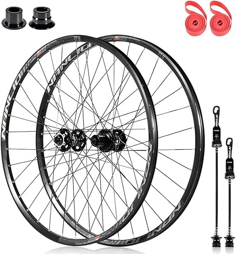 自転車ホイールセット 26 27.5 29インチ マウンテンバイク QR ディスクブレーキ カセット 8 9 10 11 12スピードハブ ベアリング付き アルミ合金リム レッド 0.5インチ(Black,29inch)