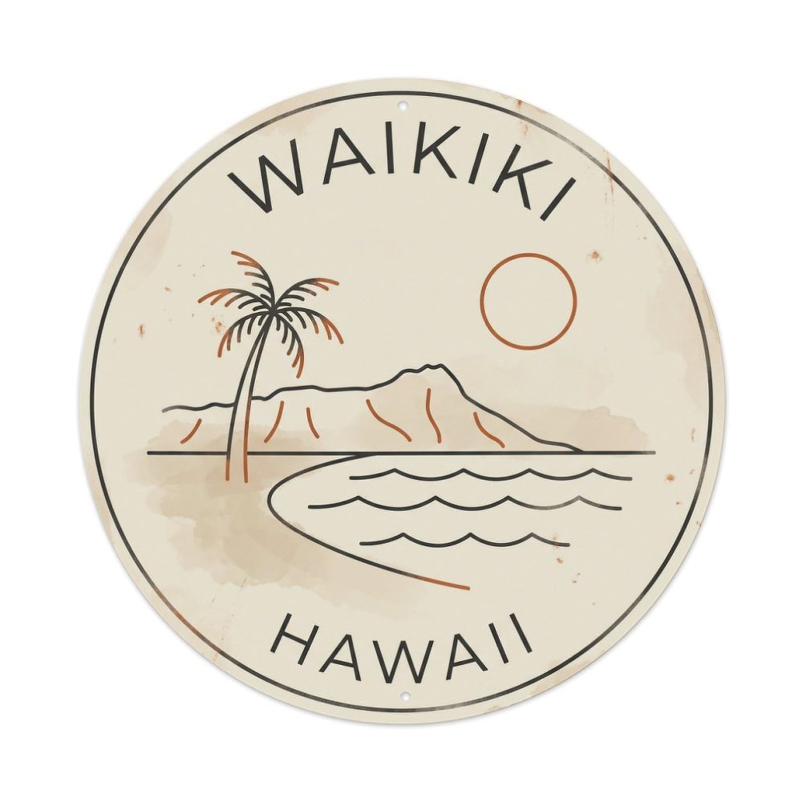 Vintage Travel Waikiki Hawaii Timeless Metal Tin Sign