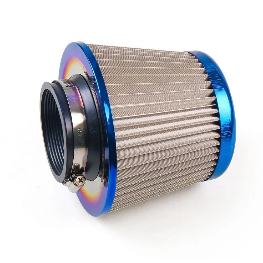 Motor Del Coche Filtro De Aire Universal Lavable Acero Inoxidable De 3''/76 Mm Elemento De Filtro De Admisión De Aire Frío Filtro De Aire Del Motor Del Automóvil