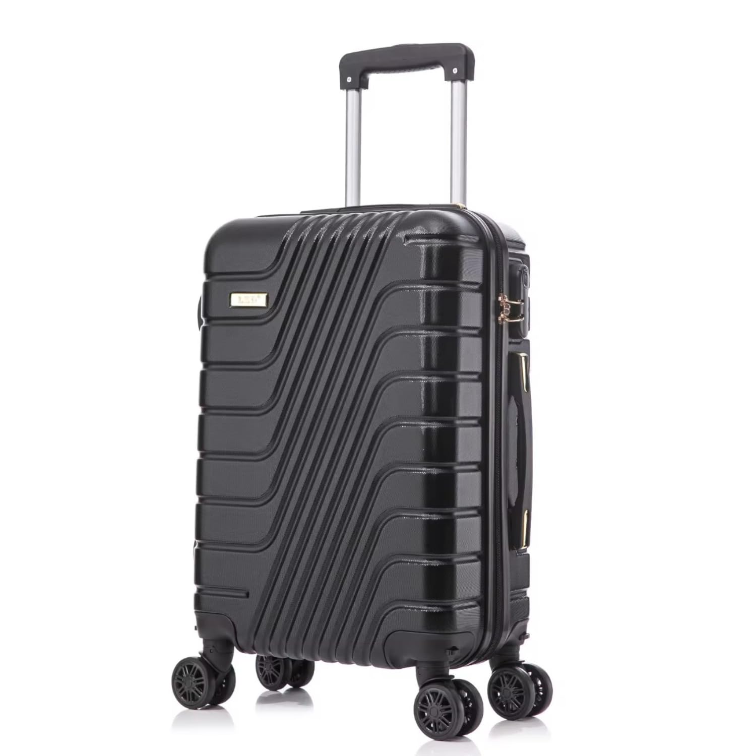 Max Star Maleta de Viaje Cabina MS-5257 S 55x36x22cm, Rígida, Ligera, Trolley, 4 Ruedas Dobles Giratorias 360º, Seguridad Numérica Equipaje de Mano Resistente (Negro)