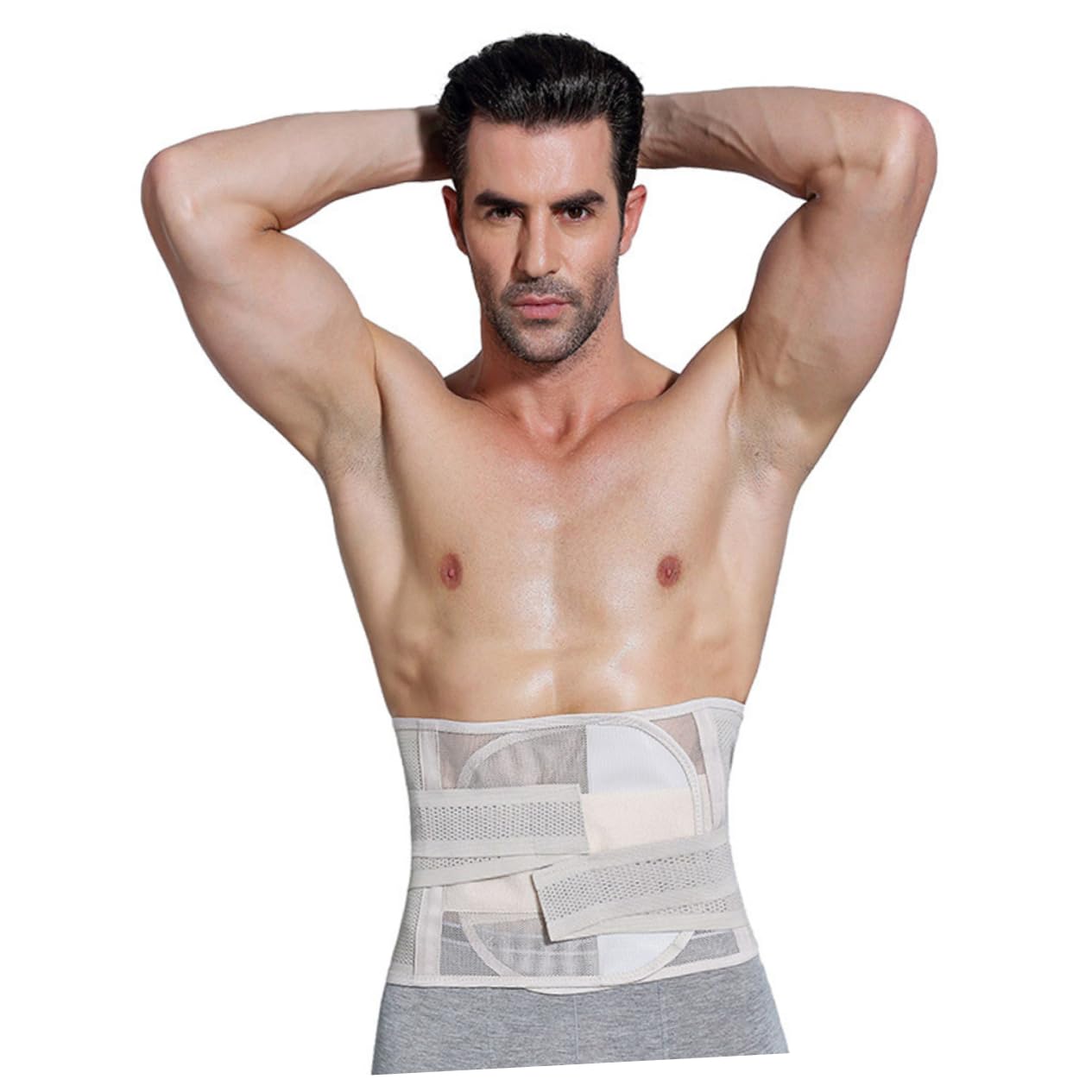 GRIRIW Men Women Workout Waist Belt Slimming Trimmer for Calorie Burning Comfortable Elastic Support for Abdominal Lower Back Xxl Skin Color