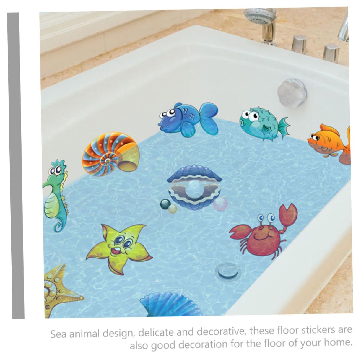 Alipis 2 Juegos Baño Pegatinas Antideslizantes Etiqueta De La Pared De Animales Marinos Hilos De Bañera Olfateando Animales Marinos Fideos Niño De Polivinilo Dibujos Animados