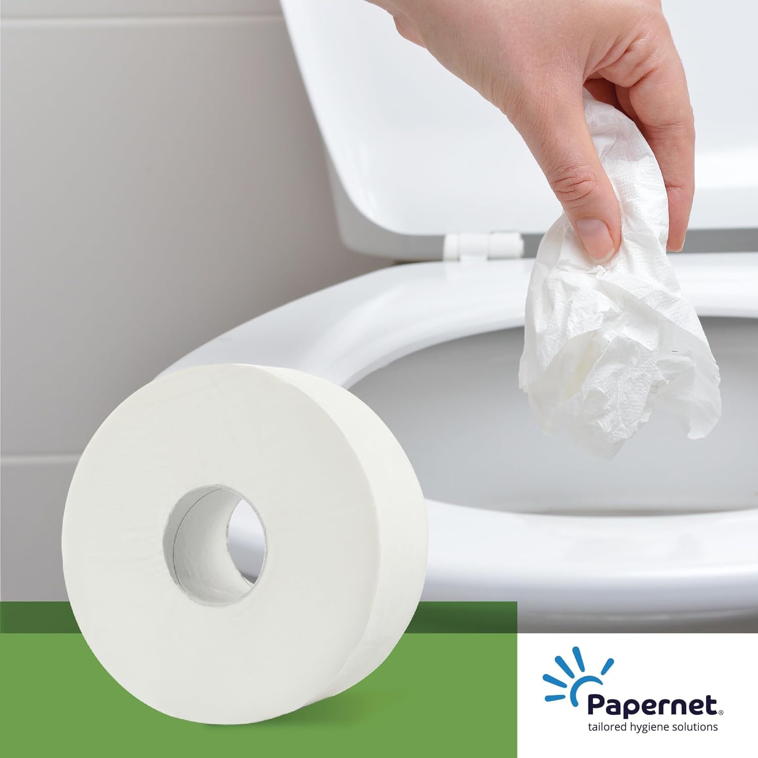 Papernet Simplify - 6 Rouleaux de Papier Hygiénique, 2 Plis | (420928), Rouleaux Maxi Jumbo en Pure Cellulose de 300m Chacun, 7 830 Services de 8,6x23 cm, Gaufrage Micro, Blanc