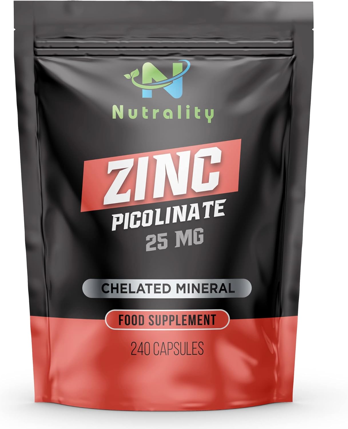 Nutrality Zinc Picolinate 25mg High Absorption Immune System Booster, AllergenFree Zinc