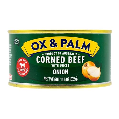 Ox & Palm Carne de res en conserva, sabor a cebolla, 11.5 onzas