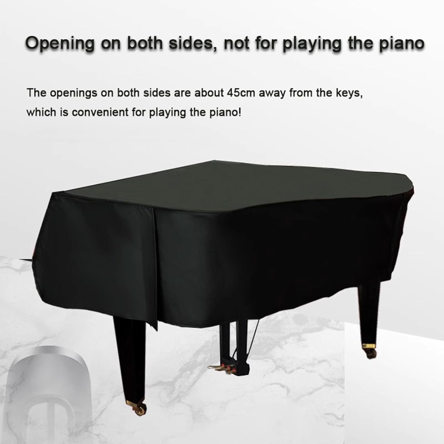 Copertura in pelle per pianoforte a coda – Copertura impermeabile per pianoforte a coda e sgabello per bambini, per protezione solare, adatta a 200 cm
