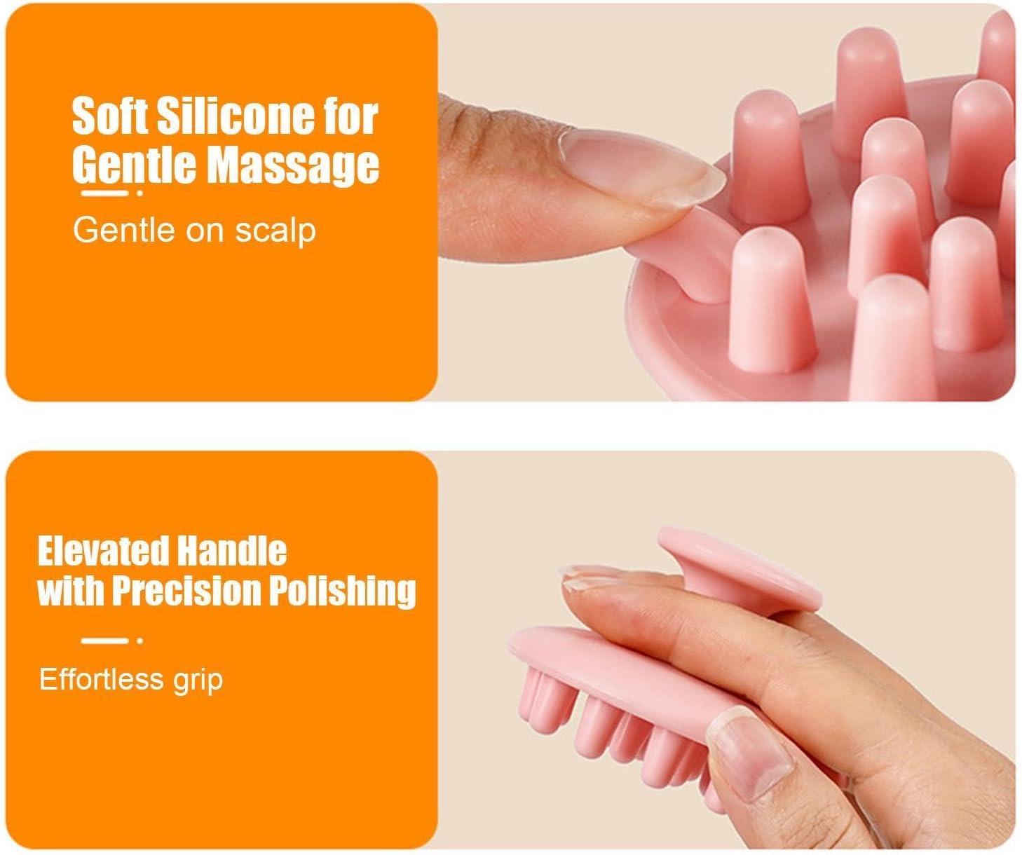 Shampoo Massager, Dandruff Remover for Shower with Ergonomic Grip, Waterproof Silicone Material Details with Function, Lightweight Unique Selling Points, Hair Care Wash Gray Portable image 4