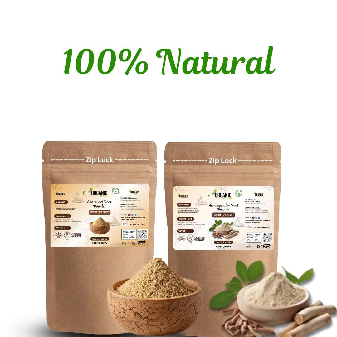 Ashwagandha & Shatavari Root Powder (100g Each) | Pure & Natural | Energy, Immunity & Hormonal Balance | Ayurvedic Herbal Supplement (200 gm) — Amazon image 3