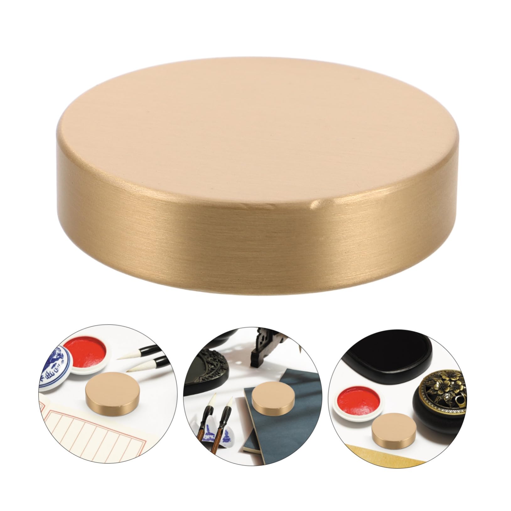 Runder Briefbeschwerer aus Messing mit Antikem Design für Schreibtisch