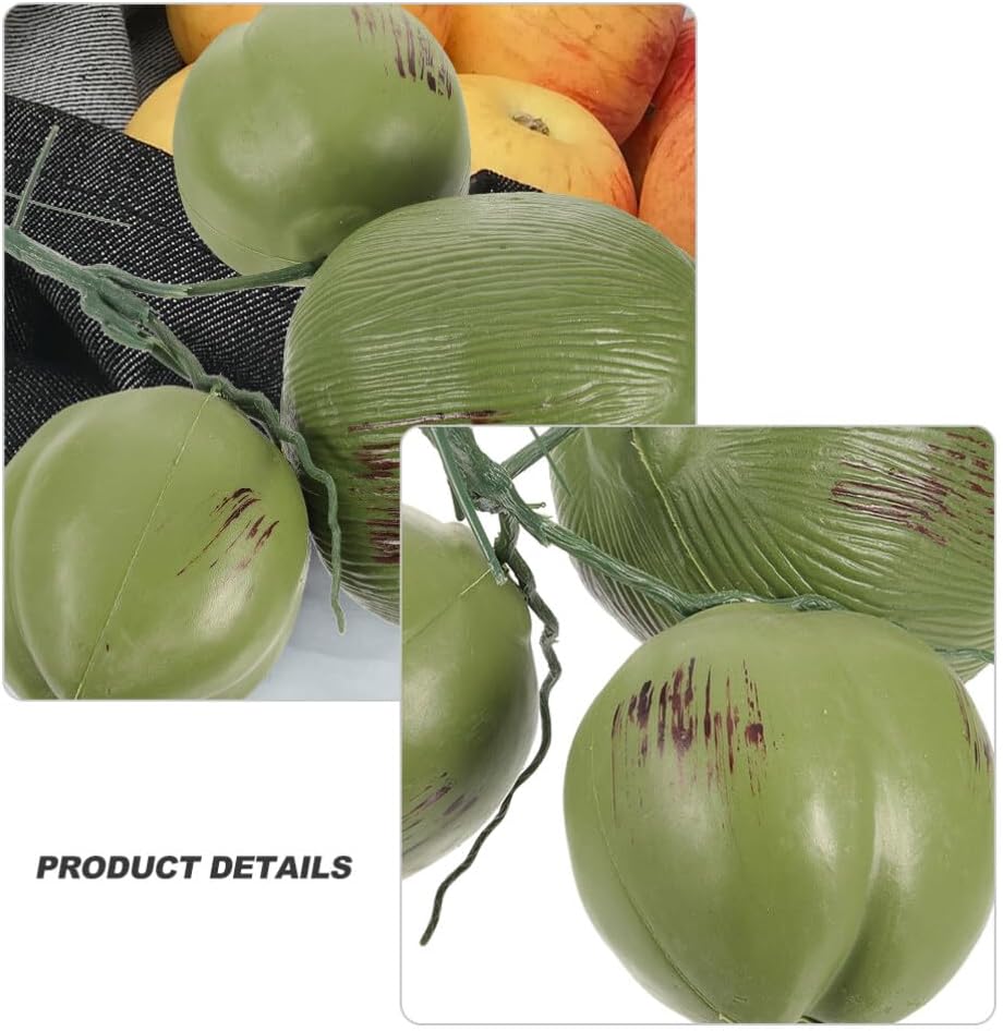 Ciieeo Bunches Artificial Coconuts for Tropical Decor Lifelike Fruit Models for Party and Event Ambiance Versatile Photo Props for Farmhouse and Beach Settings