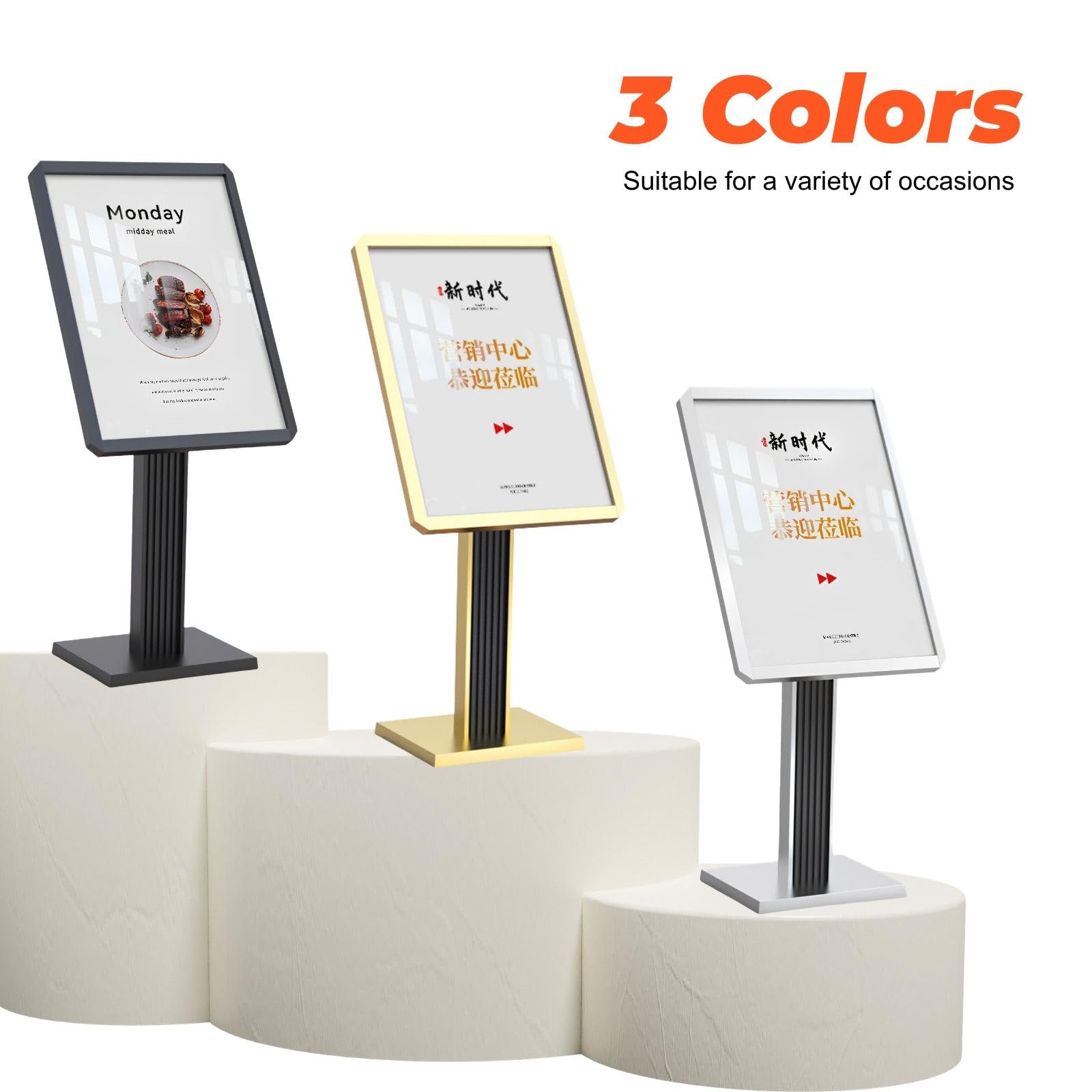 Caballete Publicitario con Muestra Horizontal y Vertical Elegante Silver