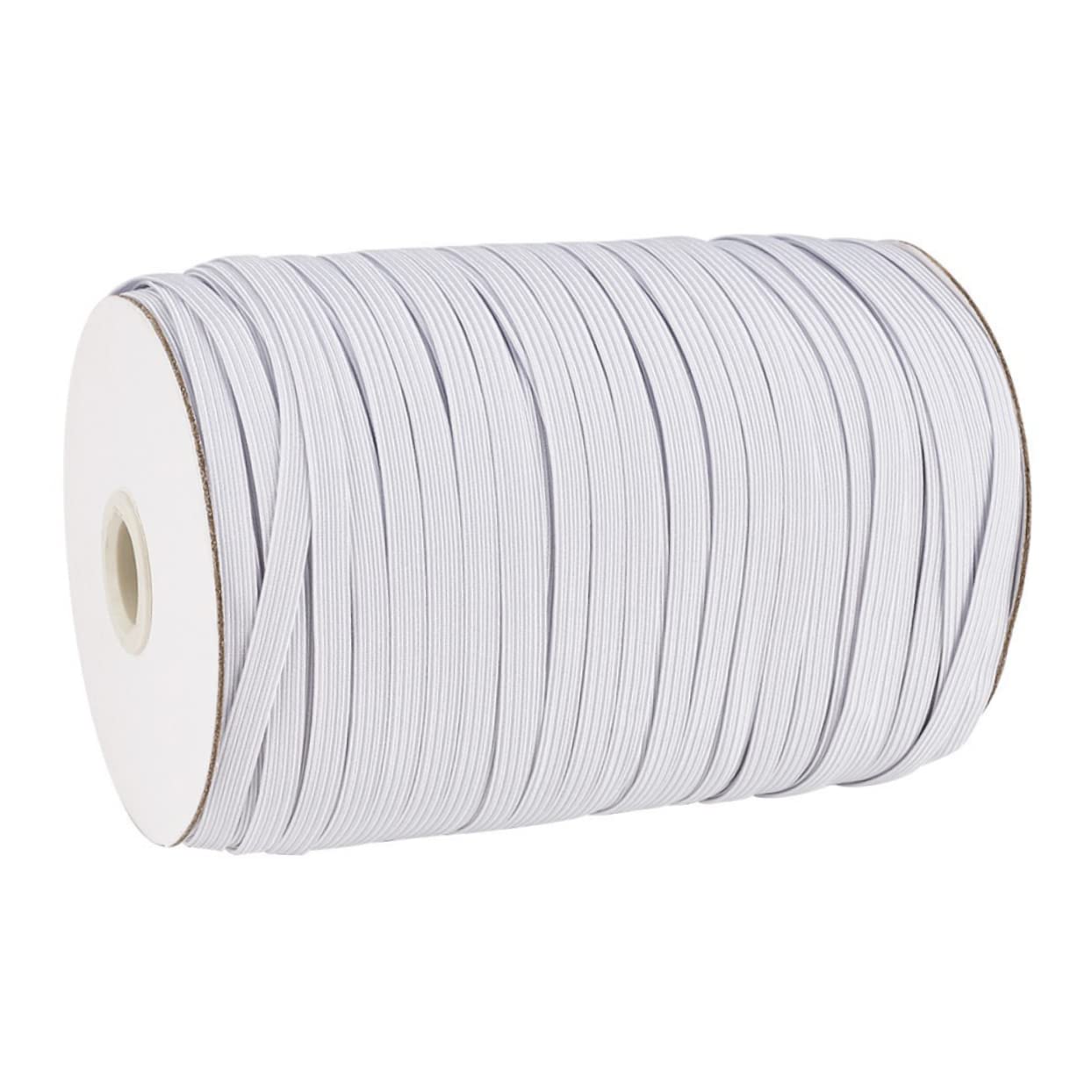 NUOBESTY 1rotolo Nastro Elastico Piatto Bianco per Cucito Decorazioni e Accessori per Abbigliamento Materiale Resistente per Creazioni Fai da Te e Imballaggio
