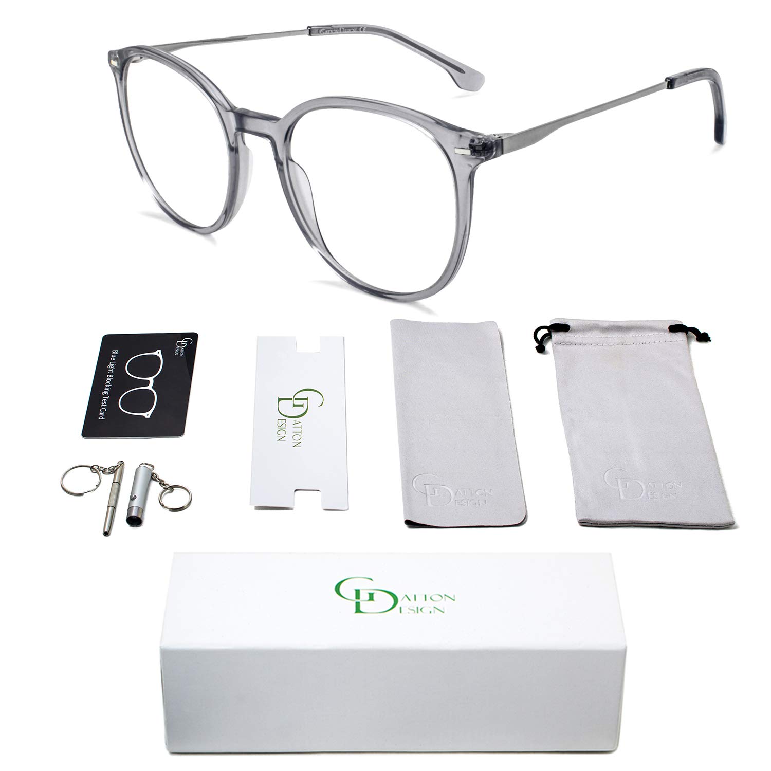 Gatton Design Blue Light Blocking Glasses | Great for Gaming, Computer Use & Reading | Anti Blue Light Screen Filter Lens | Stainless Steel & Acetate | Migraine Eyeglasses