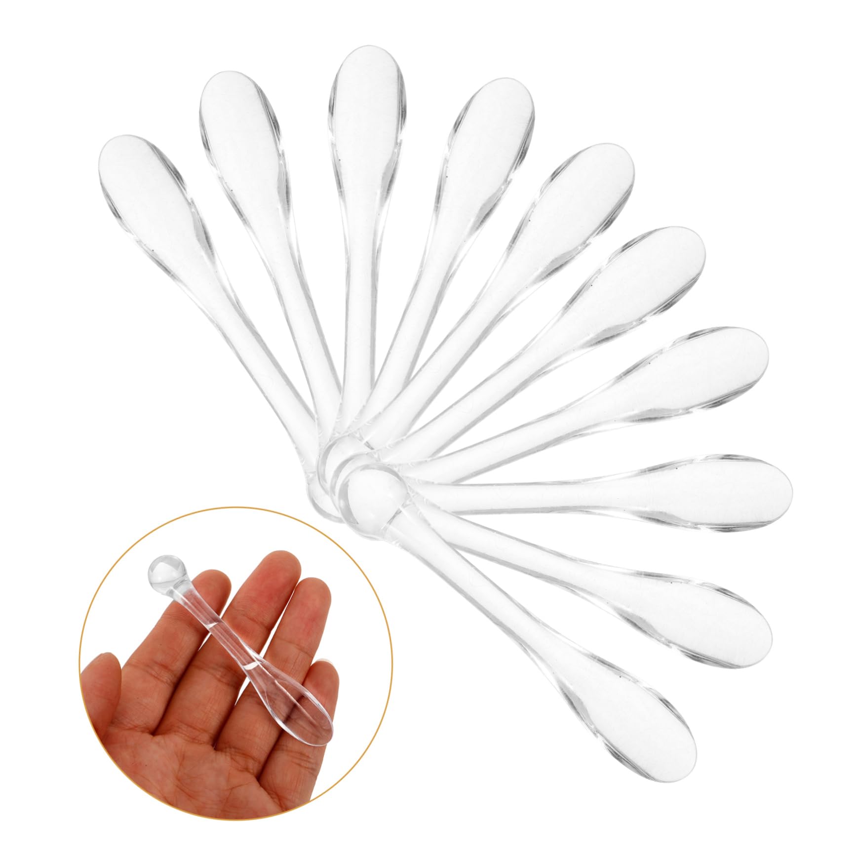 Healeved 100piezas Espátulas Cosméticas Transparentes Para Maquillaje Aplicador De Crema Facial y Lociones Herramienta De Control Para Mujeres Reutilizables y Prácticas Compacto