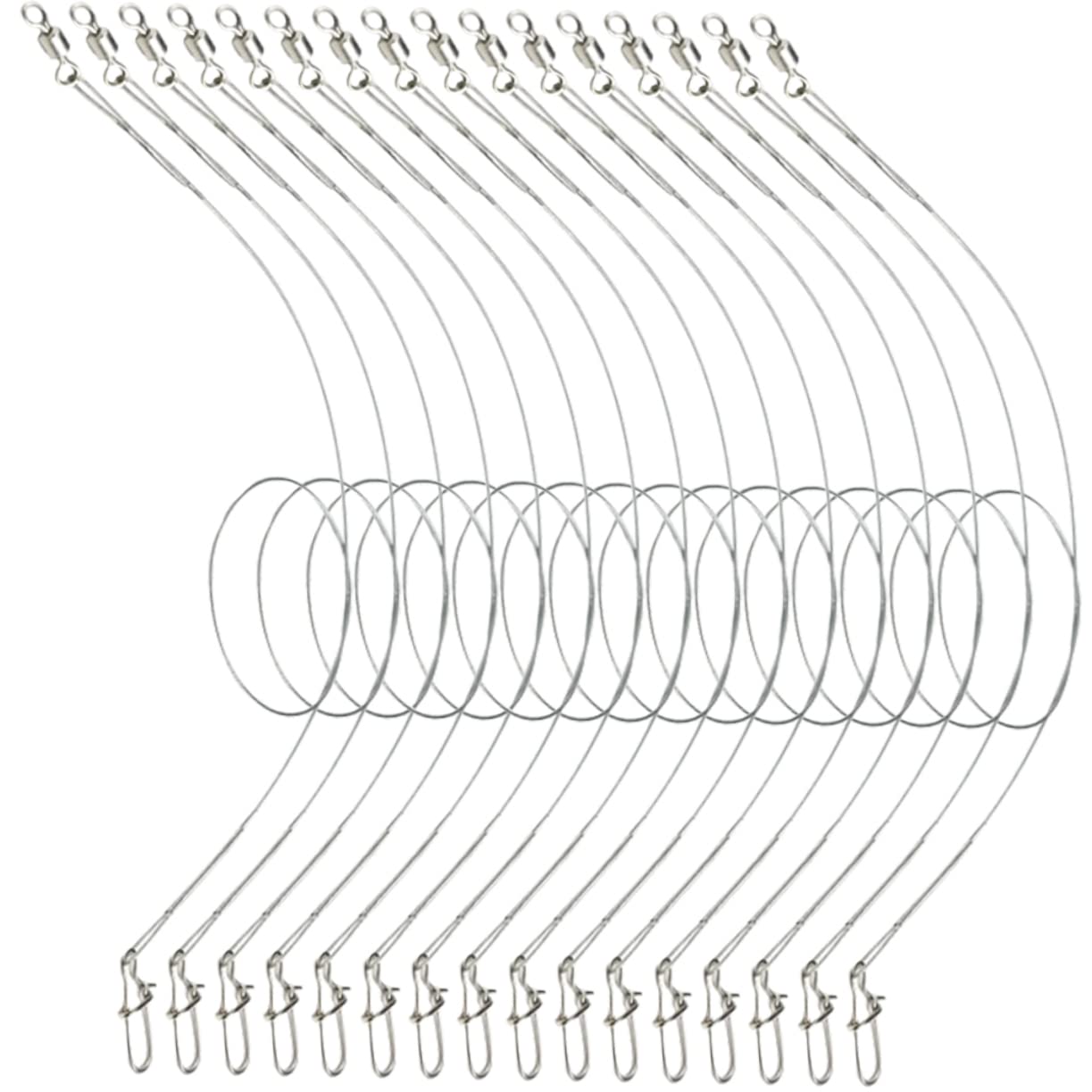 Mipcase 24pcs Anti-wear Thread Pin Core Line Heavy Duty Leader Wire Professional Hooks