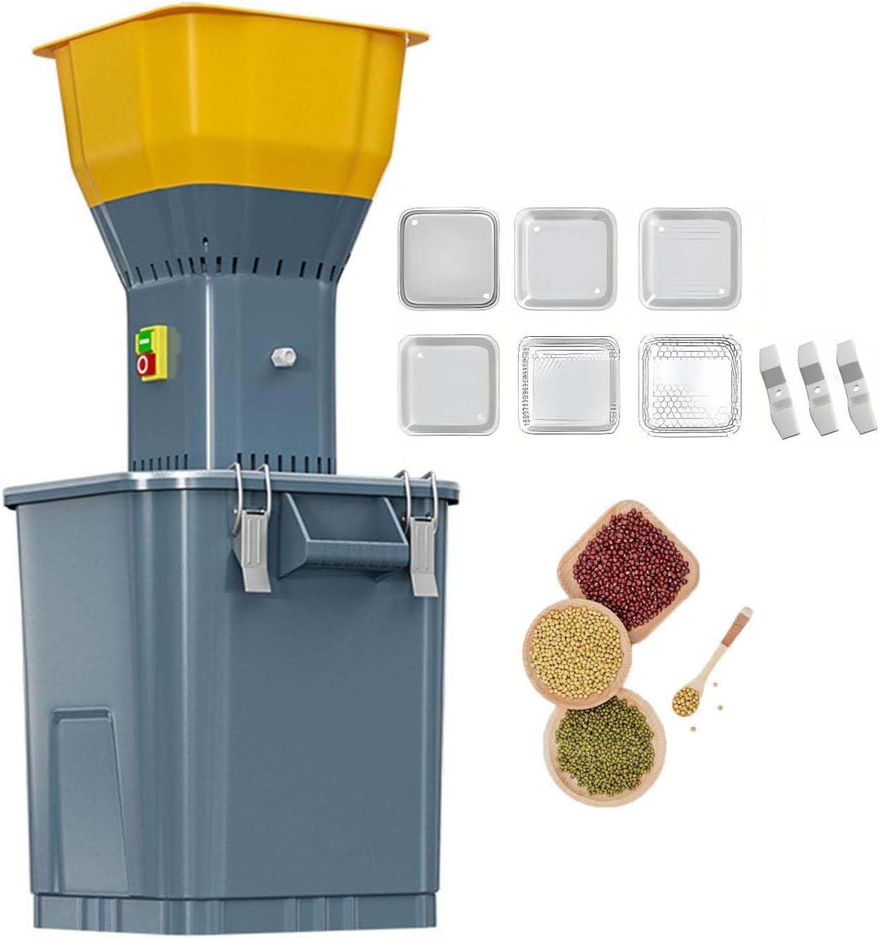 1300-W-Futtermühle, 30/45 l/55 l, 7 Siebe, zum Mahlen von Mais/Getreide (45L)