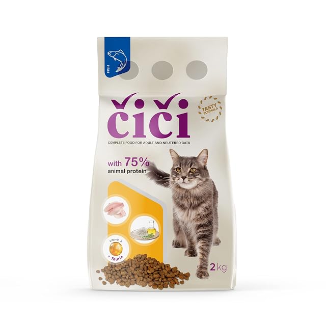 Foto 2 de 6 de Alimento seco Completo para Gatos CiCi - para Gatos Adultos y castrados, con Pescado - 2 kg