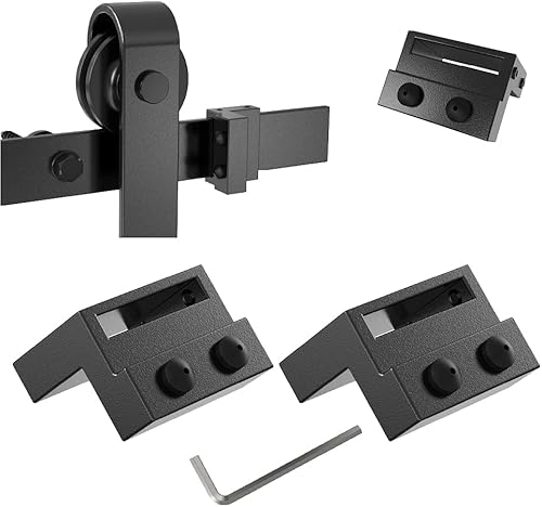 ZEKOO Dispositivo de límite de tapón de acero para puerta corrediza de granero Hardware Track Roller Stop Kit Accesorios