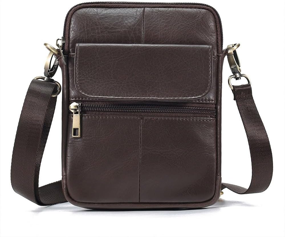 [XILIT] ショルダーバッグ メンズ メンズ カジュアル レザー クロスボディ バッグ 携帯電話バッグ 多機能 通勤 出張