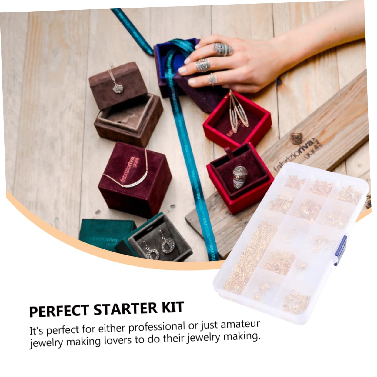 Operitacx Kit D’accessoires Bijoux en Boîte 768 Pièces, Pinces et Outils
