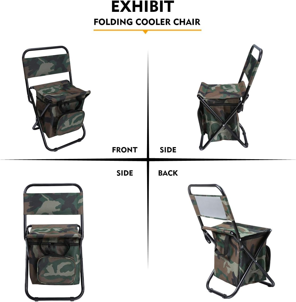 LEADALLWAY Fishing Chair with Cooler Bag and Fishing Chair with Cooler Bag