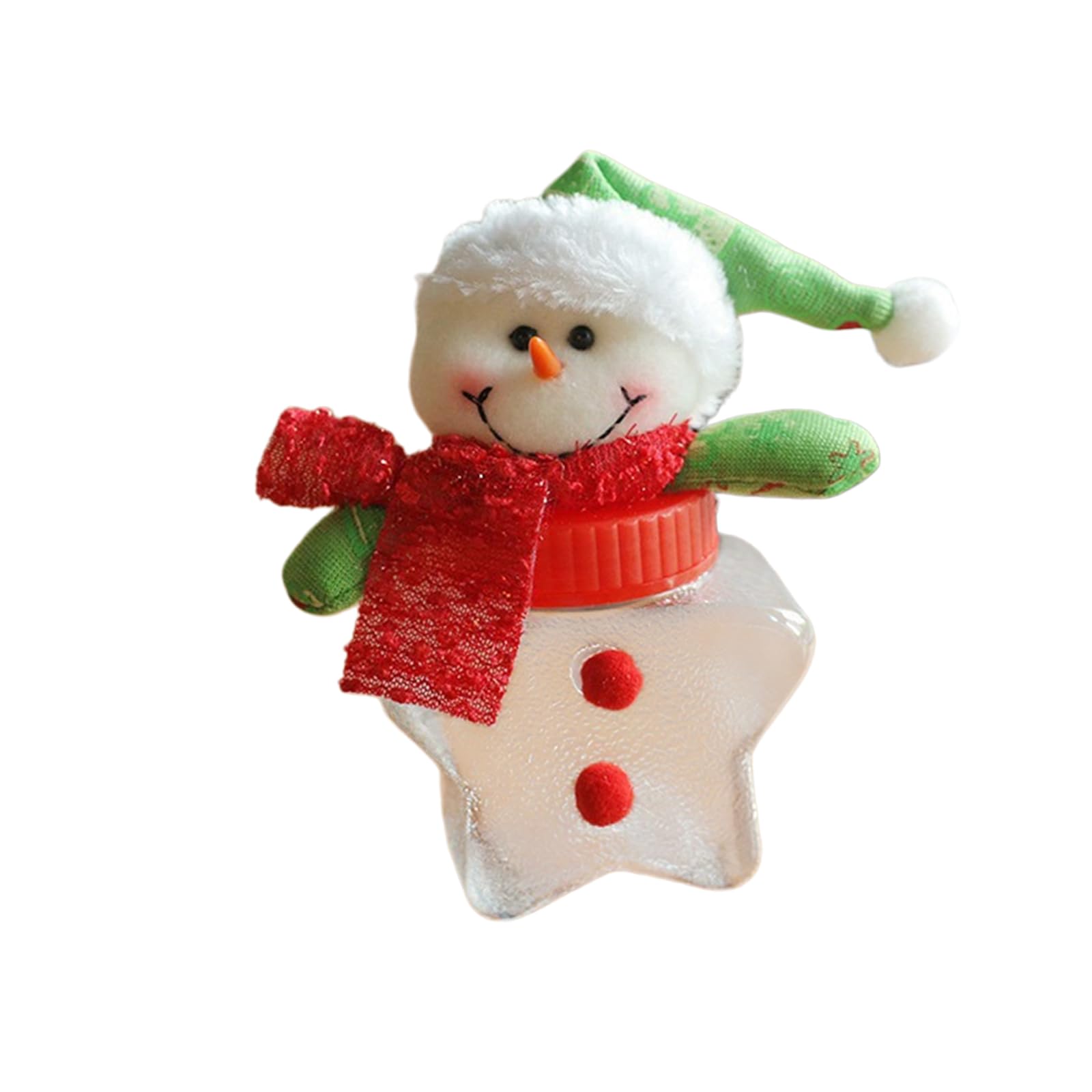Limtula D Christmas Candy Jar With Clear Isplay Body An Plush Holiday Li, Decorative Treat Container For Tabletop Party Ecor Christmas Candy Jar Holiday Treat Holder Clear Ecorative Storage Container Party