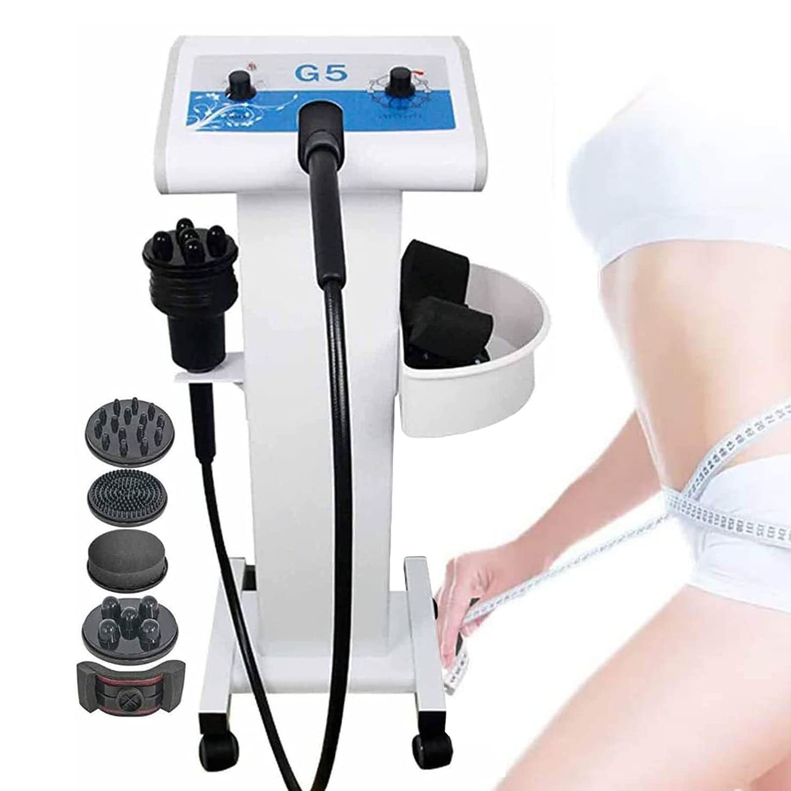 Máquina masajeadora corporal de vibración G5 Masajeador de cuerpo completo con 5 masajeadores Equipo de belleza adelgazante de cabeza Mecanismo de masaje de vibración de alta frecuencia Máqu