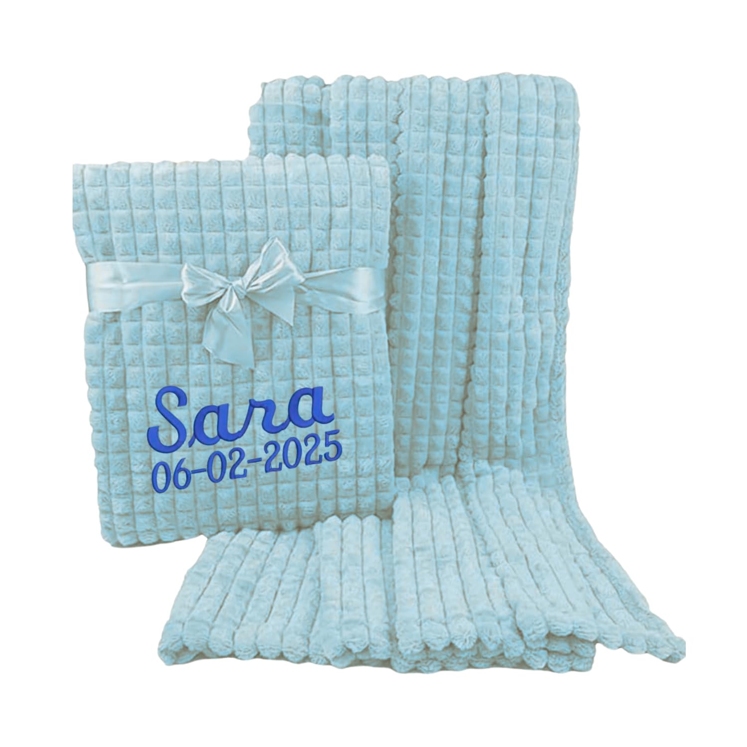 Gift Hub Men's Blue Personalised Baby Blankets | Customised With Any Text | Soft Polyester Square Blanket For Newborn Boys & Girls | Ideal Baby Gift | Perfect For Comfort, Swaddling & Nursery Decor Square
