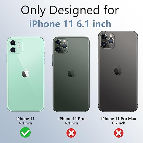 Miniatura 2 de NEWTRENDS Funda diseñada para iPhone 11, no amarillea, cubierta de policarbonato duro de TPU suave, parachoques flexible, funda delgada y