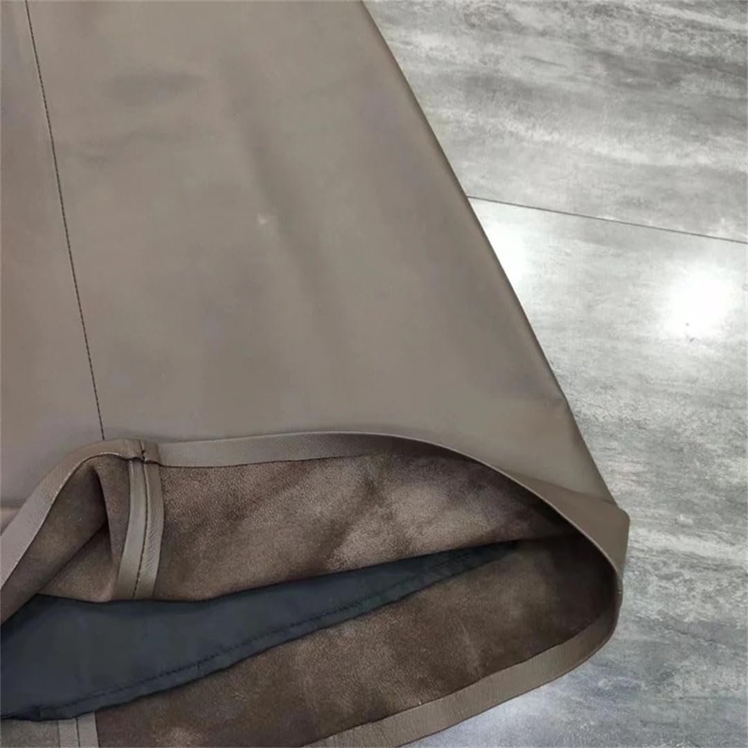 Alloaone Falda Maxi De Cuero De Corte A para Mujer