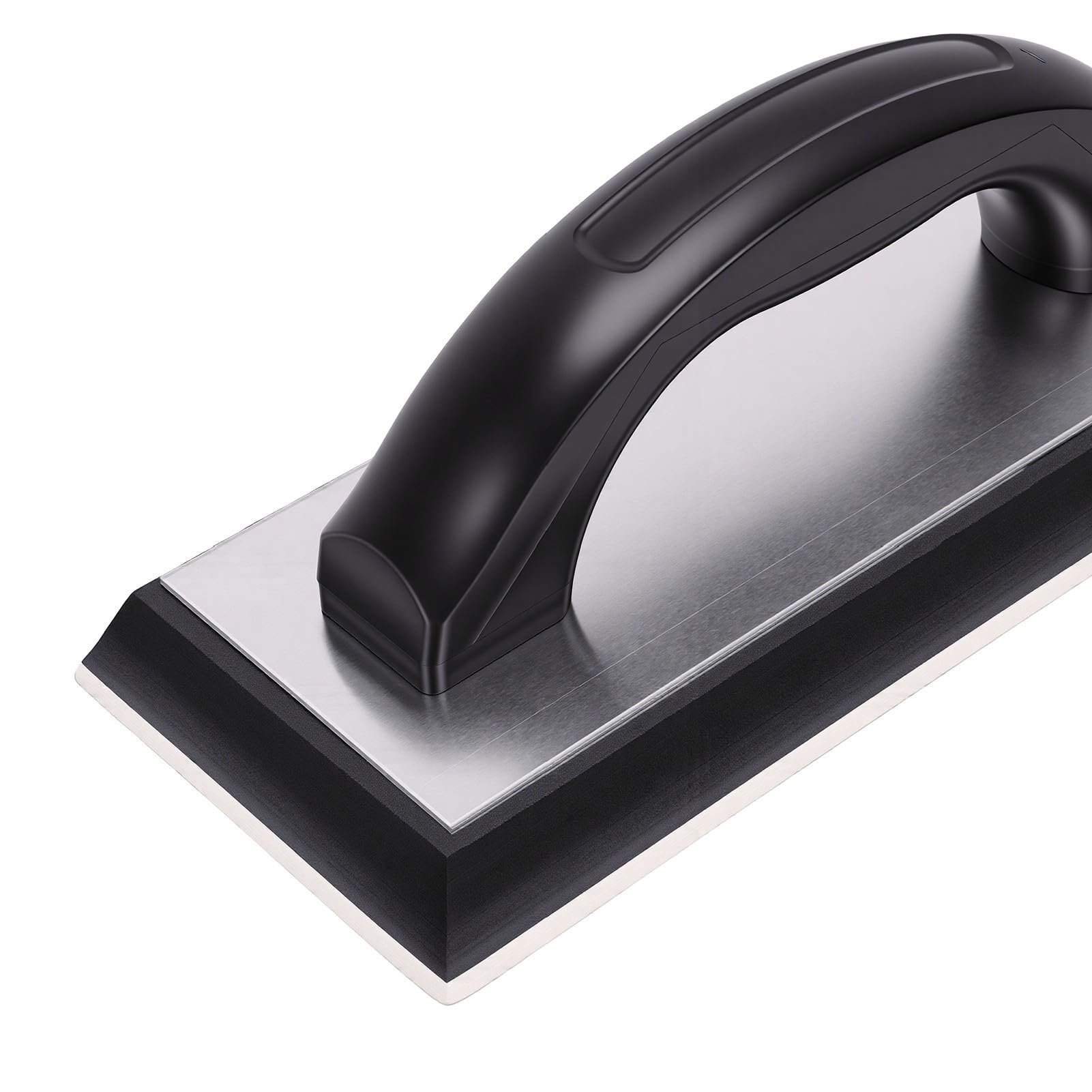 ASHATA Zestaw 3-częściowy Stalowa Paca do Gładzenia Tynku, Stal | Plastering Hand Tools with Rubber Grout Float, Sponge for Wall, Tile, Drywall, Concrete, Leveling, Smoothing