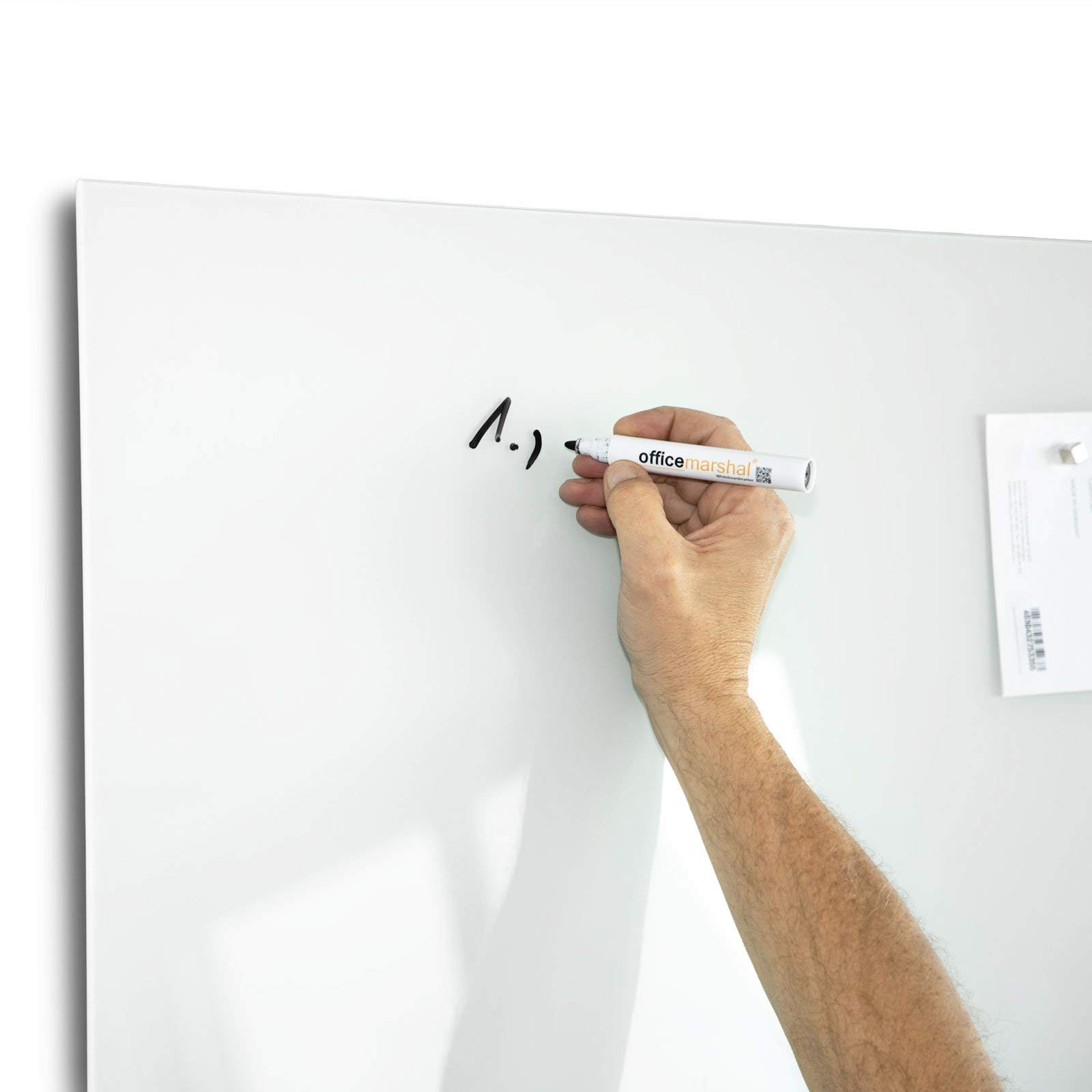 Floordirekt Tablica prezentacyjna – suchościeralna – tablica magnetyczna – lakierowana lub szklana – magnetyczna i do pisania – tablica do pisania, magnetyczna tablica ścienna (biała szklana, 90 x 120